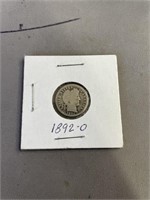 1892 O Barbar Dime