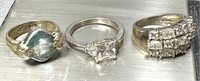 (3) Vintage Estate Sterling Rings See Photos for