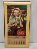 1945 RC Cola Diana Lynn Lithograph Calendar