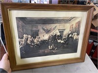 Framed print of the signing of the