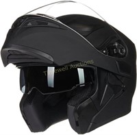 ILM Dual Visor Helmet  Matte Black  Large