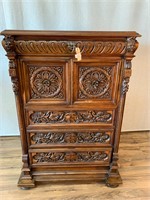 Antique Heavily Carved Wardrobe