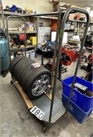 Rolling tire rack 64” X 20” X 72” on wheels