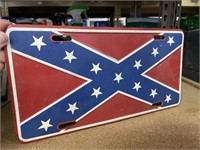 confederate flag metal license plate