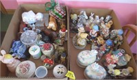 2 boxes decorative items/figures