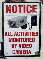Notice all Actives Monitored by camera sign
