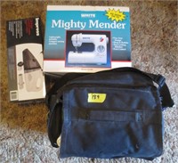 Mighty Mender sewing macine, hand vacuum