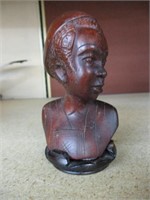 Hand Carved African wood Head sculpture