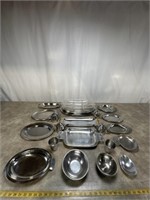 Silver plated serving trays and dishes and