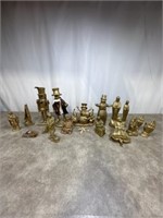 Assortment of gold painted Christmas decor