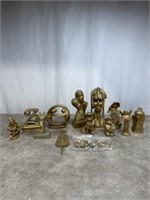 Assortment of gold painted statues and other home