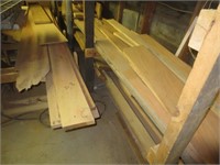 Oak lumber, bottom section both sides of posts