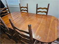 "Walter Wabash" dinner table  8 chairs wicker seat
