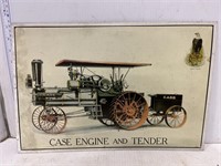 Metal sign- Case Engine & tender