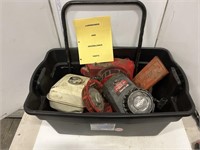 Tote of lawnmower & snowblower parts