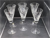 SET OF 6 PINWHEEL CRYSTAL WINE GLASSES
