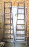 2 - 8' wooden step ladders