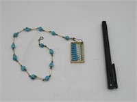TURQUOISE AND MINIATURE ABACUS