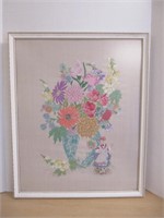 ANTIQUE FRAMED NEEDLE POINT