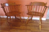 PAIR OF MAPLE PUB CHAIRS
