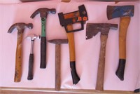LOT OF HAMMERS AND HATCHETS
