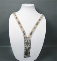 Vintage Beaded Carnival Glass Flapper Necklace