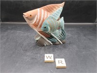 PAINTED STONE CARVING OF FISH