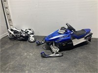 Snowmobile and motorcycle toy