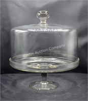 (D1) 10.5" Glass Cake Stand w/ Cover