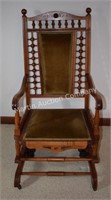 (B2) Antique Stick & Ball Spring Rocking Chair