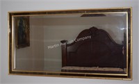 (B2) Heavy Gold Framed Beveled Mirror - 38.5x20.5"