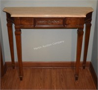 (H) Marble Top Console Table - 36x11.5x29"