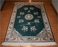 (H) 47x66" Green Area Rug