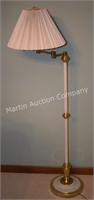 (S) White/Brass Floor Lamp - 58" tall