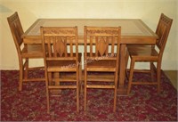 (BS) Bar Height Tile Top Table w/ 4 Chairs