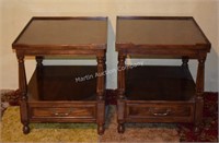 (BS) Pair of Drexel 1-Drawer End Tables