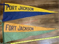 2- Vintage Felt Pennants- Fort Jackson’s  (living