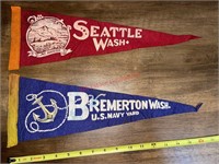 2-vtg Washington, Seattle Bremerton Pennant Flag