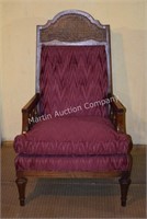 (BS) Wicker Back Upholstered Armchair