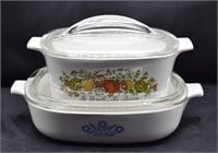 (K) Pair of Corning Ware Casserole Dishes w/ Lids
