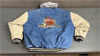 1990s The Disney Store Tigger Denim Varsity Jacket
