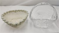 2 Decorative Glass Baskets