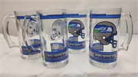 Set of 4 Seattle Seahawks Vintage Chevron Mugs