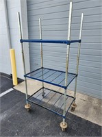 Blue 3 Tier Shelving on Casters