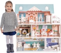 ROBUD WOODEN DOLLHOUSE WITH FURNITURE