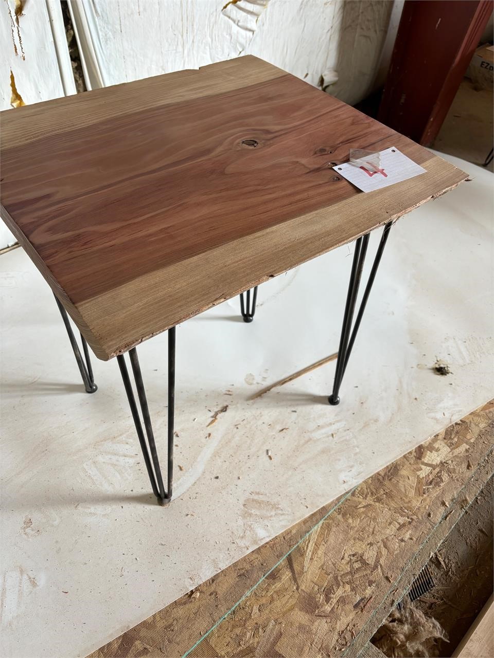 Redwood end table