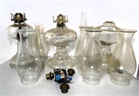 Glass Oil Lamps and Chimneys