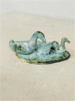 vintage pottery duck figure - 6.5" long