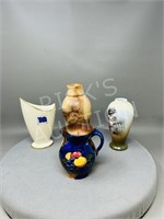 4 small vintage vases