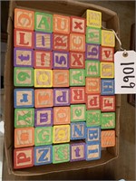 Wood alphabet blocks